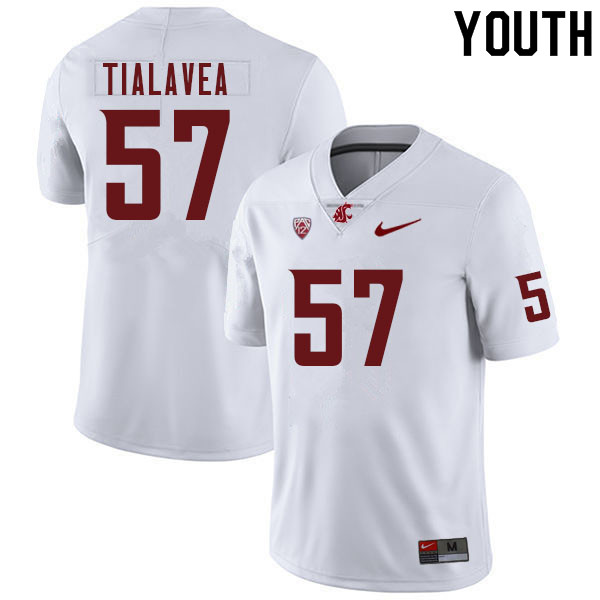 Youth #57 Rodrick Tialavea Washington Cougars College Football Jerseys Sale-White